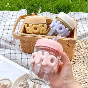 New Glass Cup With Sipper (350ML)