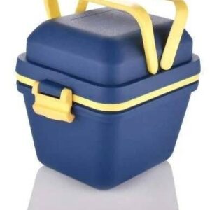 Plastic Airtight Lunch Box, 3 Compartment Tiffin with Handle & Push Lock | Assorted Color | Printed Box Packing