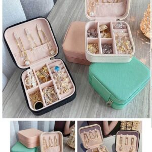 Portable Travel Mini Jewelry Box | PU Leather Jewellery Ring | Organizer Case Storage | Gift Box