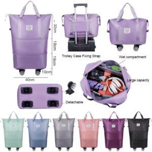 Expendable Large Capacity Travel Folding Bag With Wheel 🛞 💼