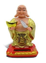 Solar Laughing Buddha Statue – Positive Energy Home & Car Decor